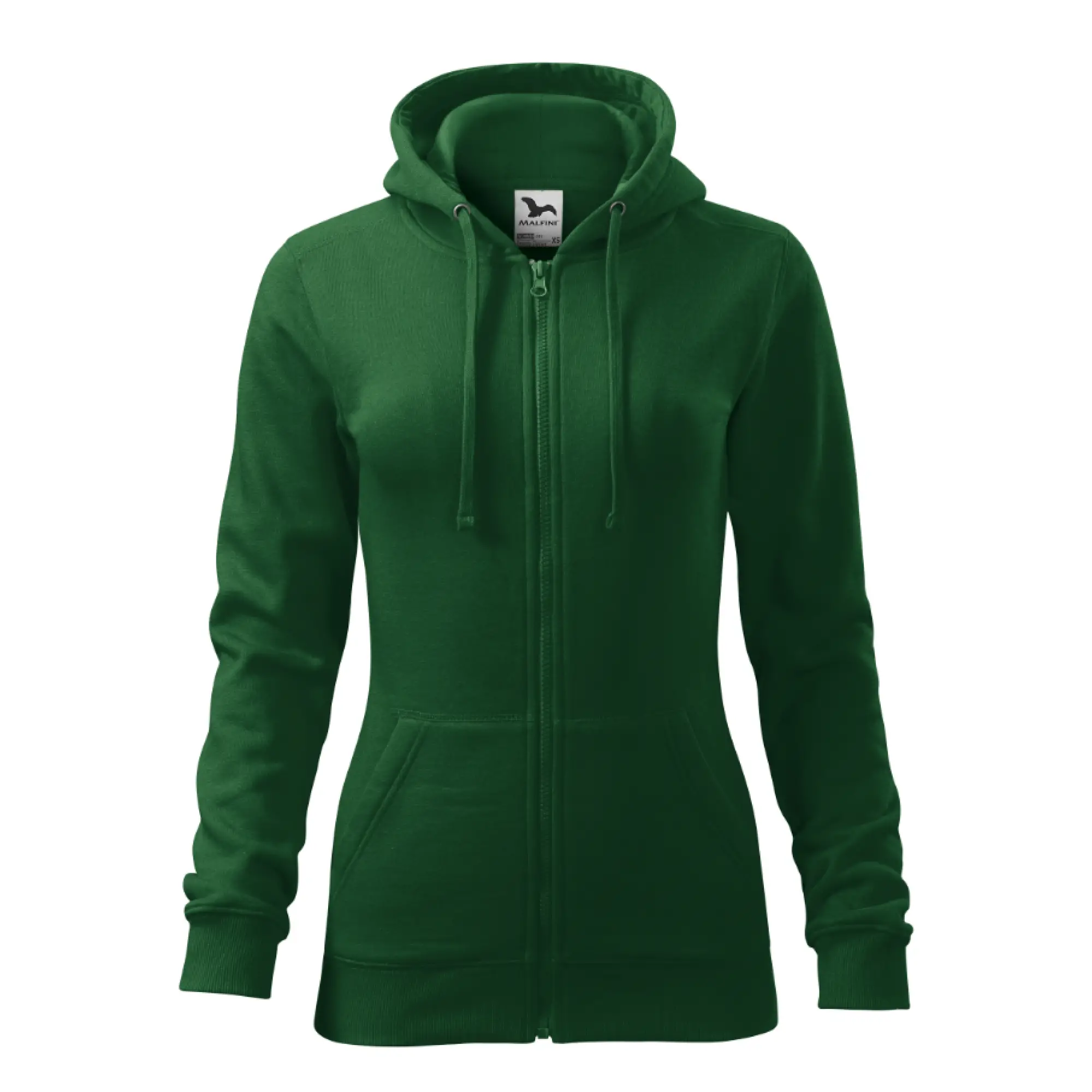 Hanorac damă Trendy Zipper 411-verde sticlă