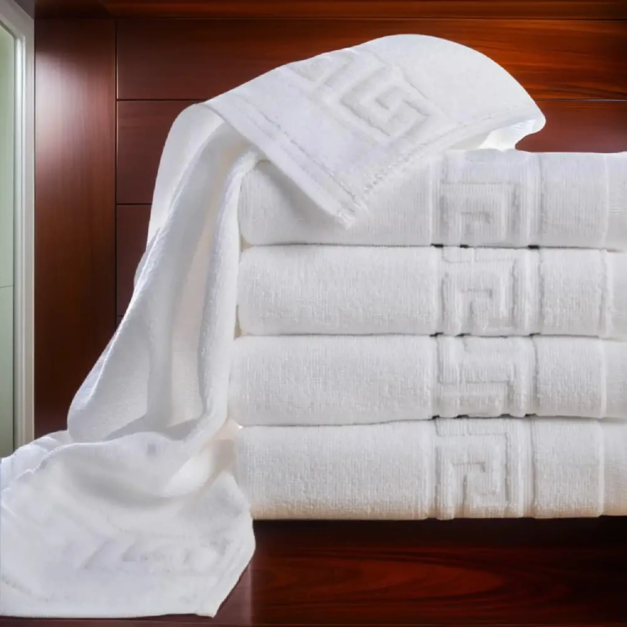 Set 4 Prosoape de Lux 50×90cm 100% Bumbac-Alb