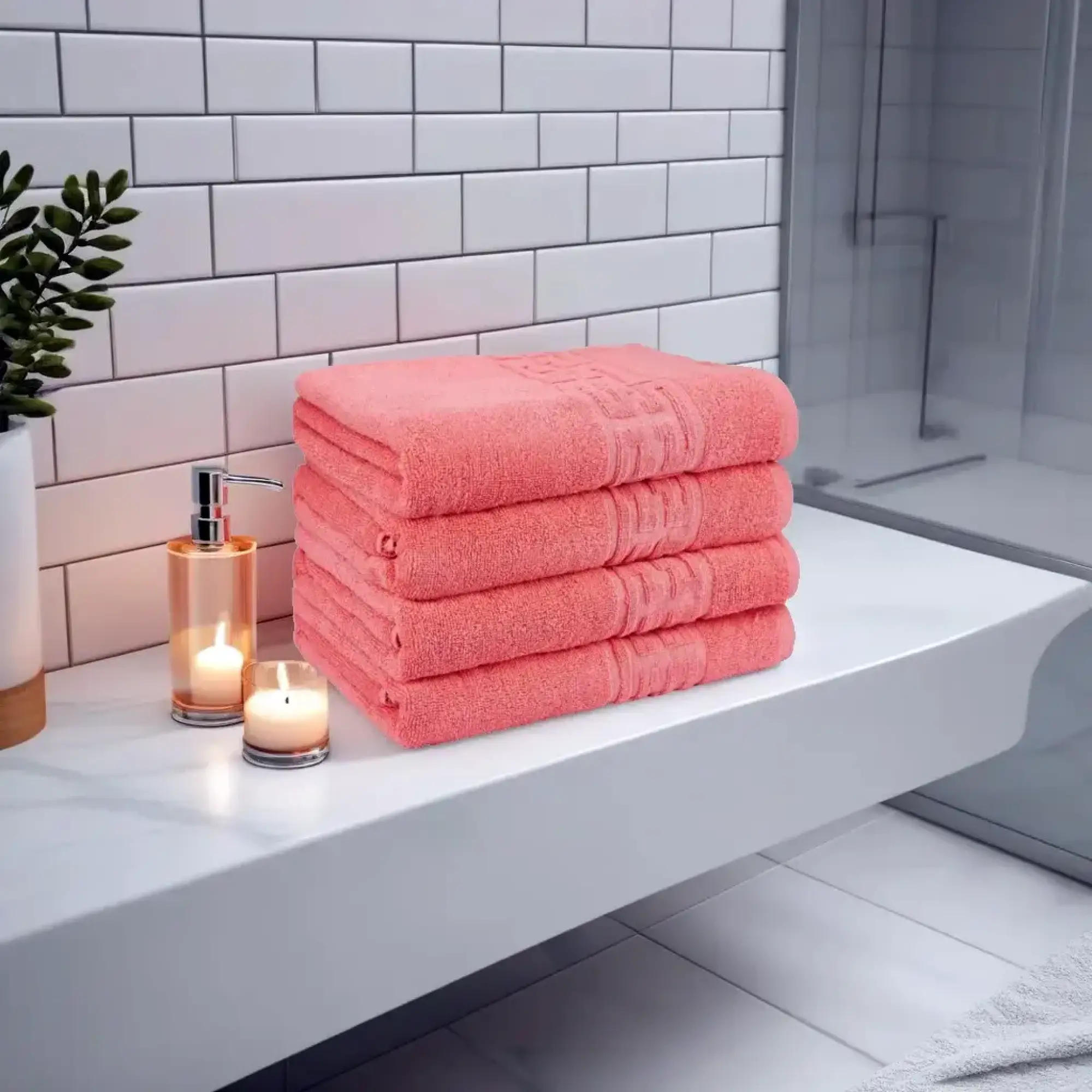 Prosop de Lux 50×90cm 100% Bumbac-Coral